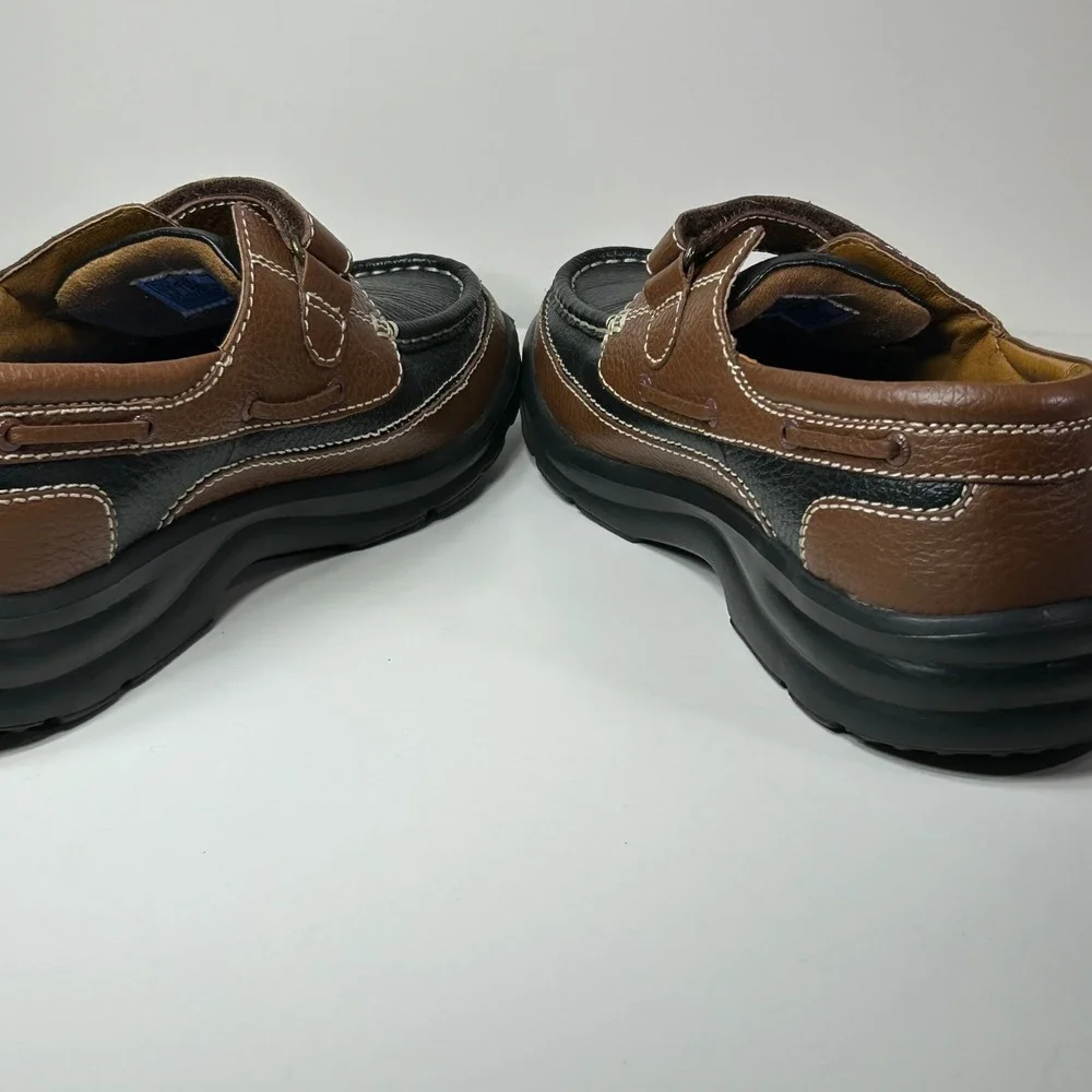 Dr. Comfort Wave Mens 9M Black Brown‎ Leather Diabetic Orthopedic Shoes Loafers